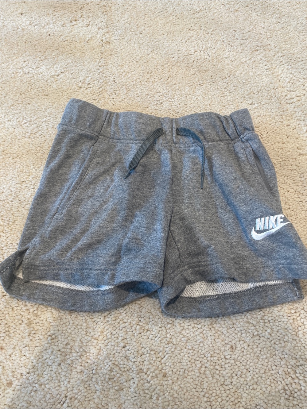 Nike Women's Heather Gray Athletic Shorts with Drawstring